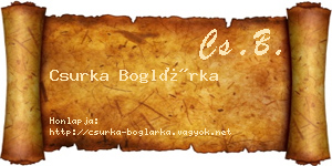 Csurka Boglárka névjegykártya
