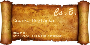 Csurka Boglárka névjegykártya